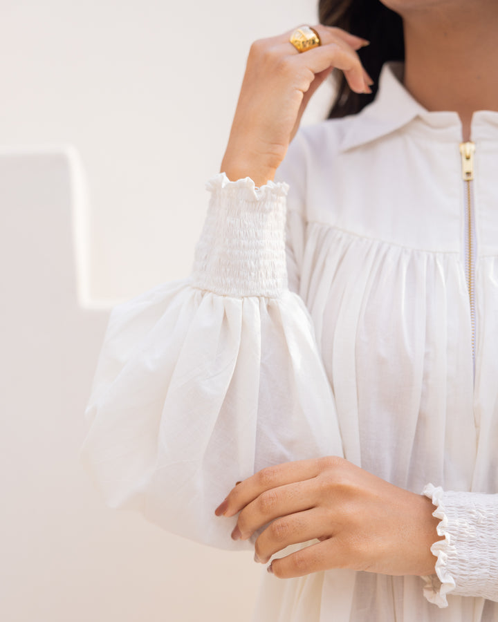 Off-White Tiered Shirt Dress