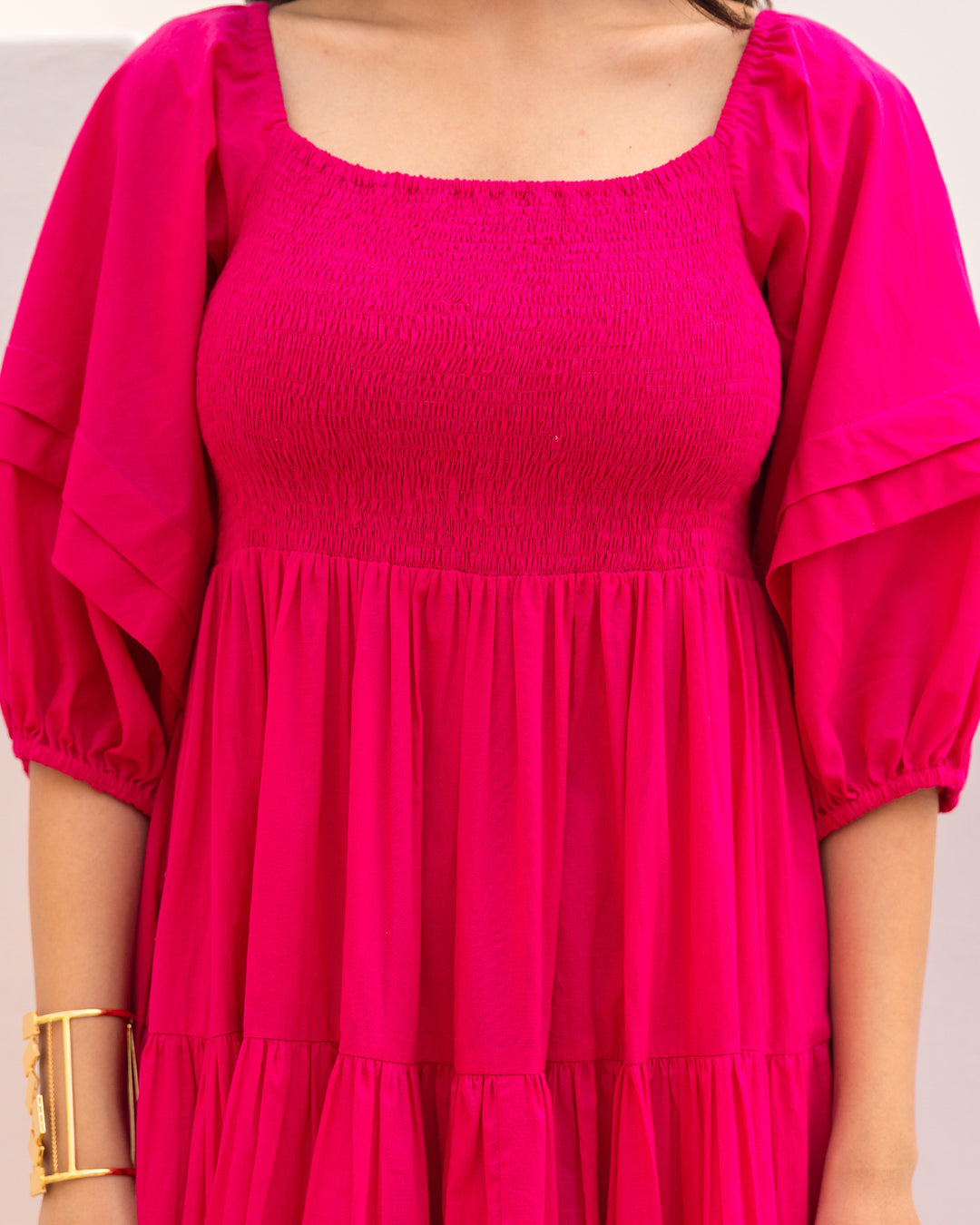 Hot Pink Tiered Dress