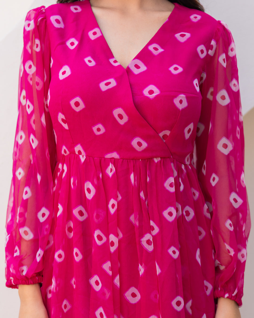 Pink Bandhani Dress