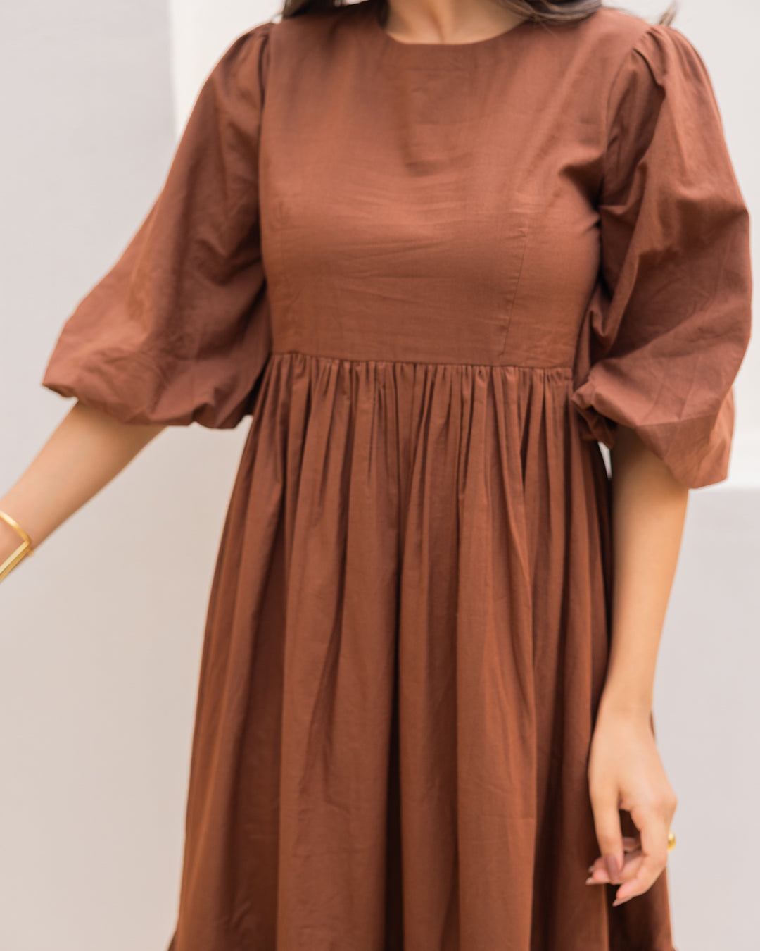 Brown Pure Cotton Dress
