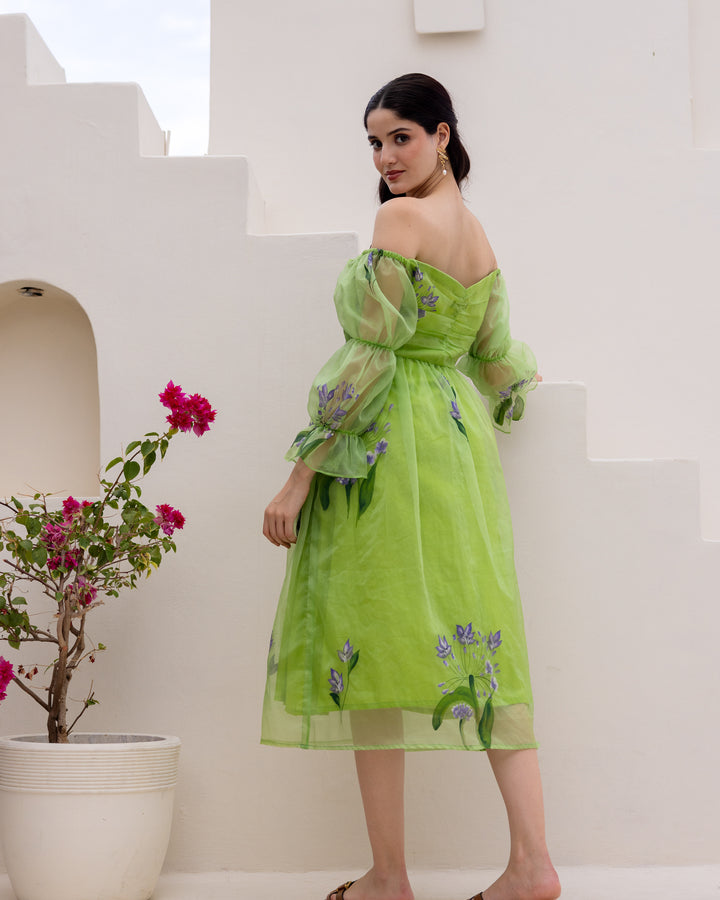 Leaf Organza Floral Dress