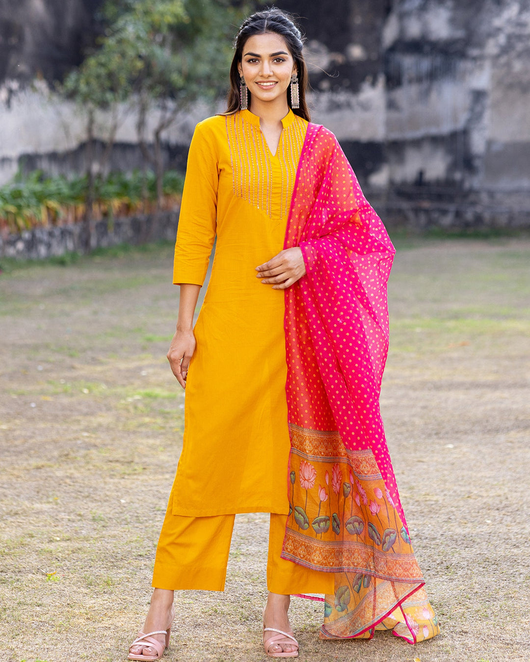 Medallion Kalamkari Suit Set