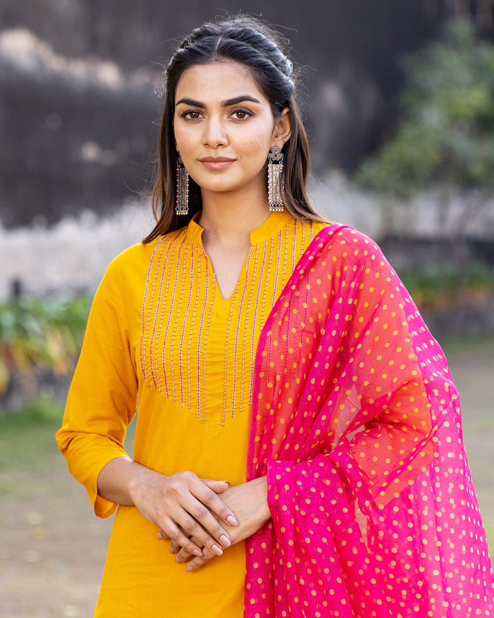Medallion Kalamkari Suit Set