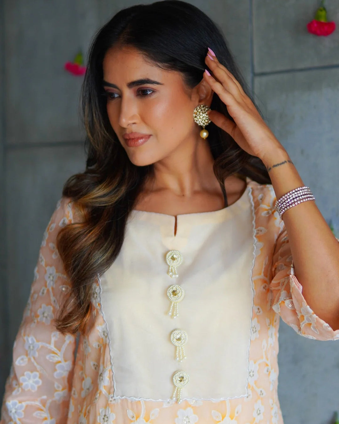 Yellow Floral Kurta Set