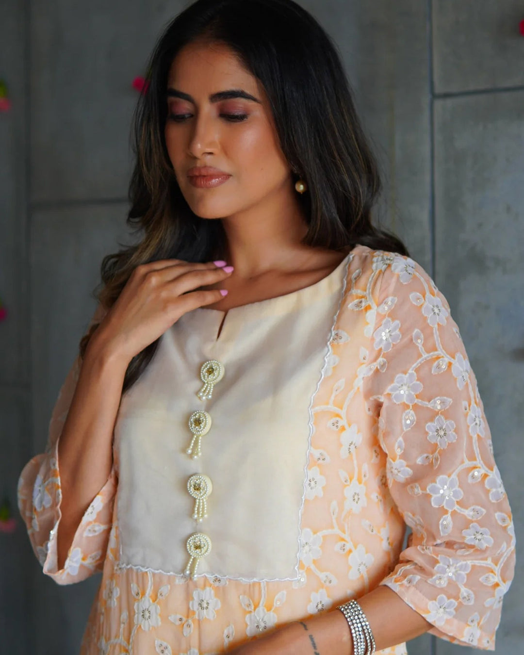 Yellow Floral Kurta Set