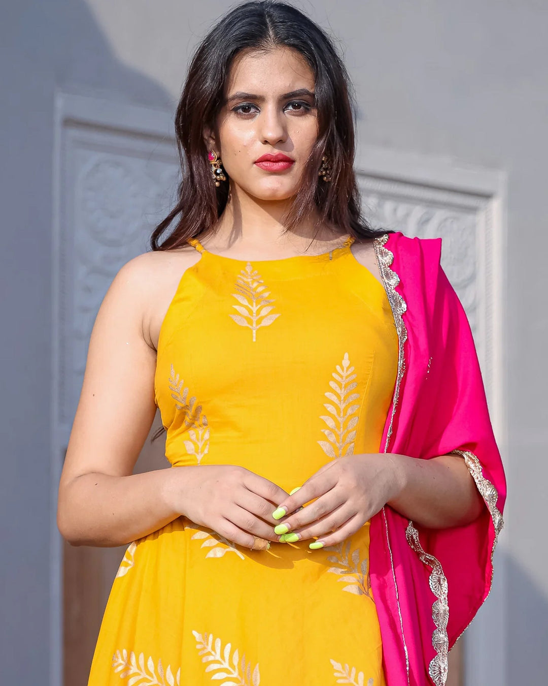 Mango Gold Foil With Duptta
