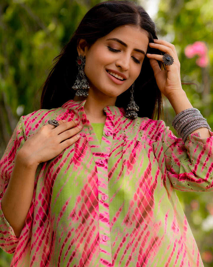 Electric Green Tie Dye Top