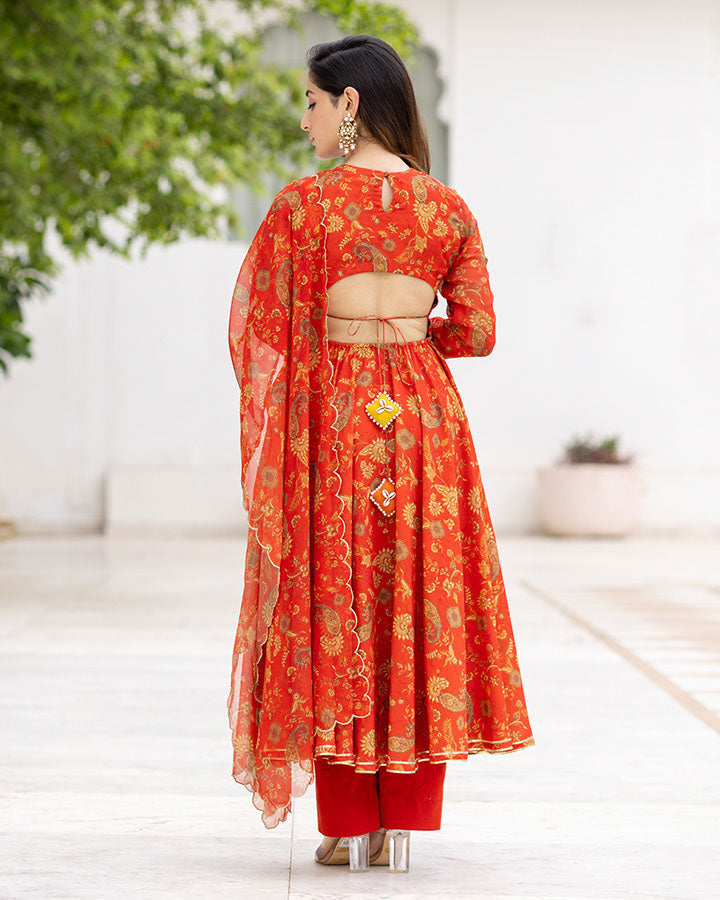 Red Paisley Suit Set