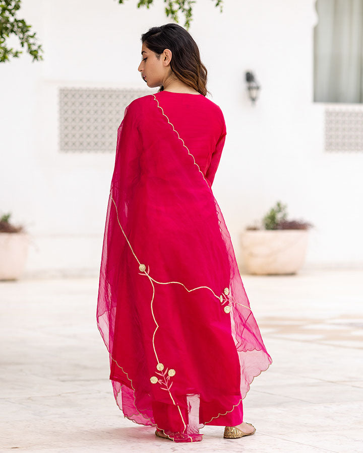 Rani Scallops Chanderi Suit Set