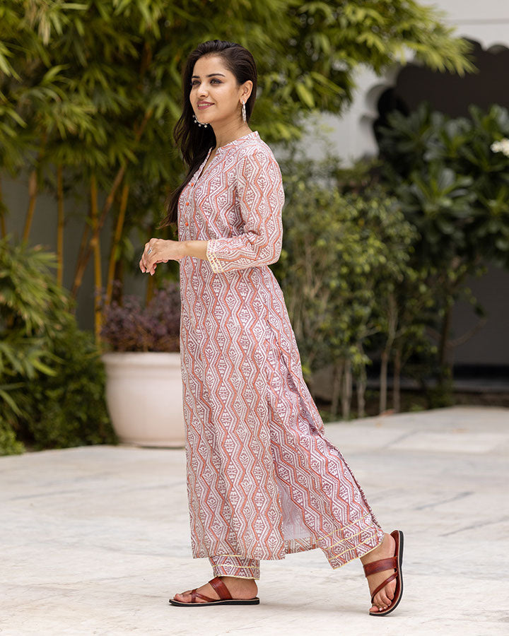 Purple Tribal Kurta Set