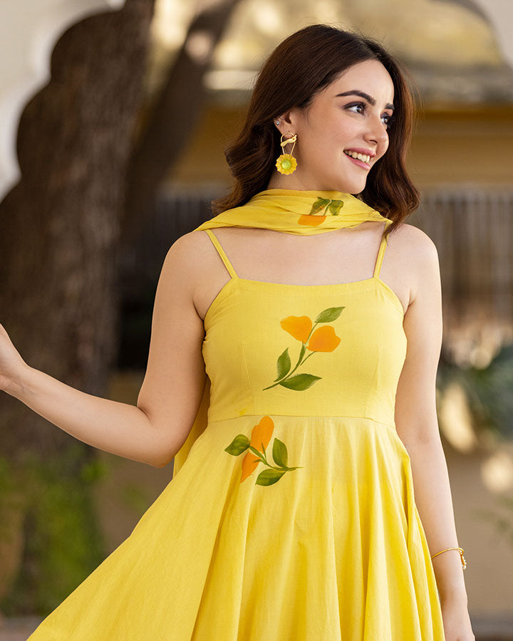 Suhani Cotton Handpainted Suit Set
