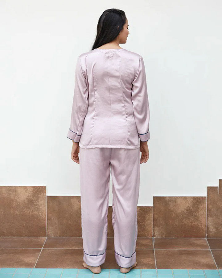 Blush Satin Night Suit