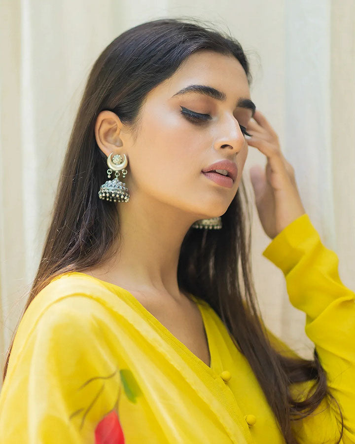 Yellow Cape Handpainted Suit Set
