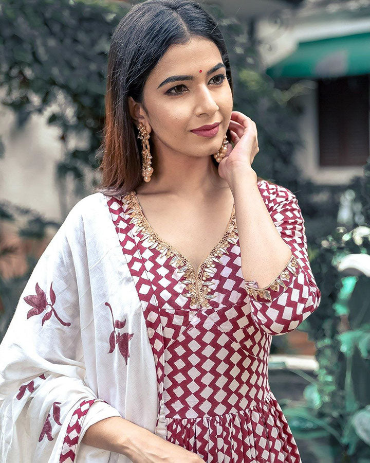Embroidered Kanchali Floor Length With Dupatta