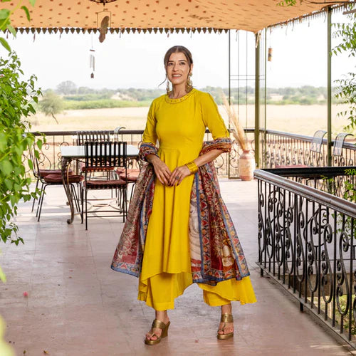 Sharara suit with long 2025 kurti