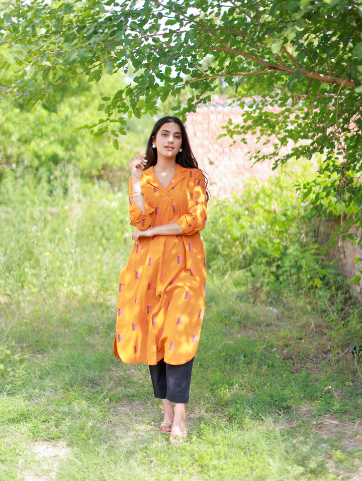 Mustard Organic Cotton Kurta Set