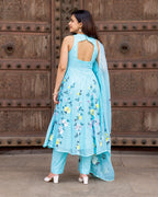 Blue Handpainted Florian Suit set