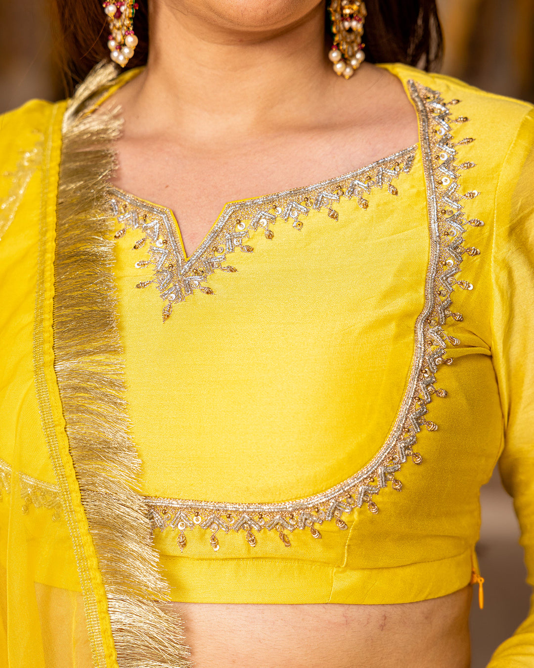 Yellow Gota Kalidaar Lehenga Set