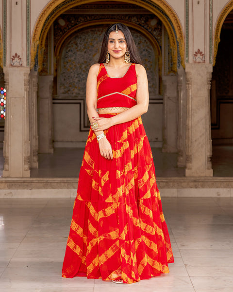 Crop top with clearance skirt set online india