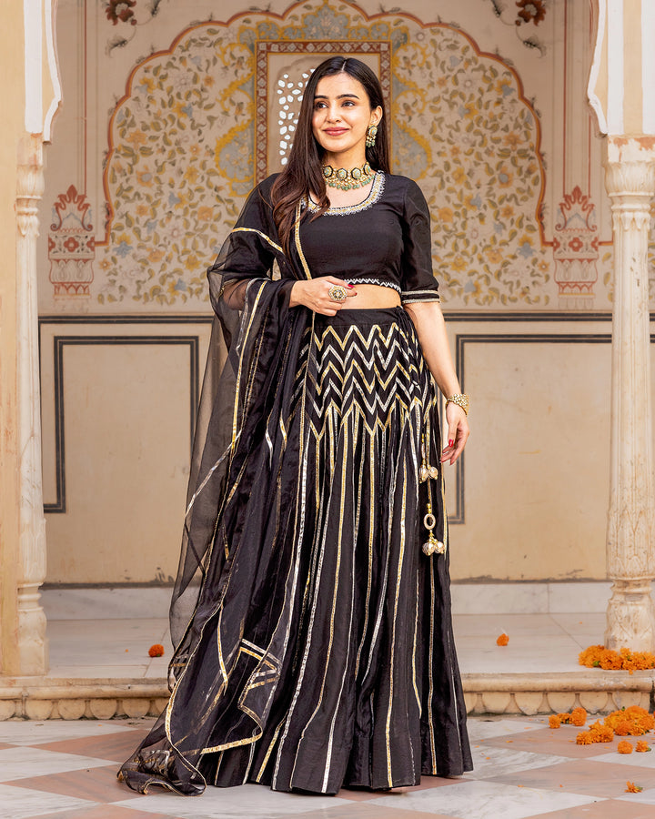 Ebony Gota Kalidaar Lehenga Set