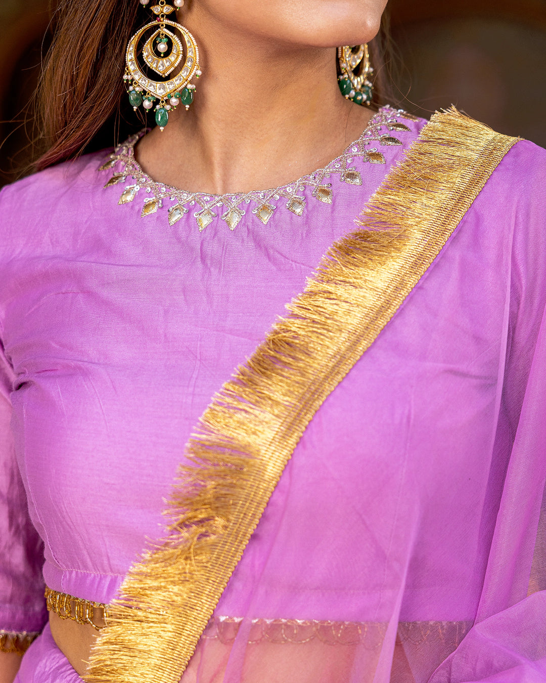 Lilac Gota Kalidaar Lehenga Set