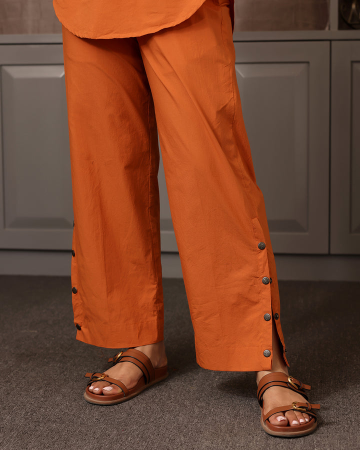 ORANGE SHIRT COLLAR CO-ORD SET