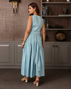 Sky Blue Cotton Vest Co-ord Set