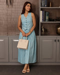 Sky Blue Cotton Vest Co-ord Set