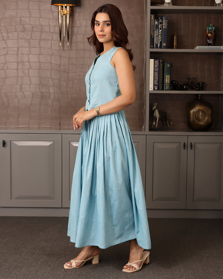 Sky Blue Cotton Vest Co-ord Set
