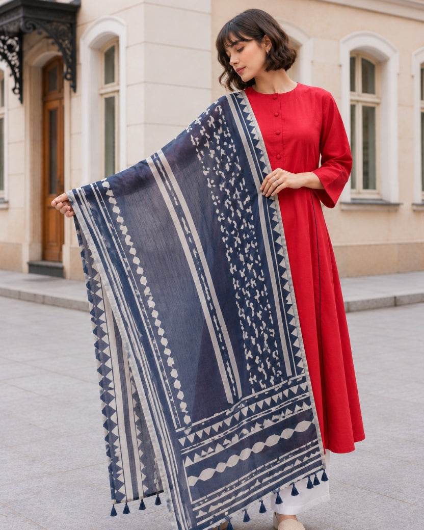 ORANGE KURTA ONLY & SILK DUPATTA