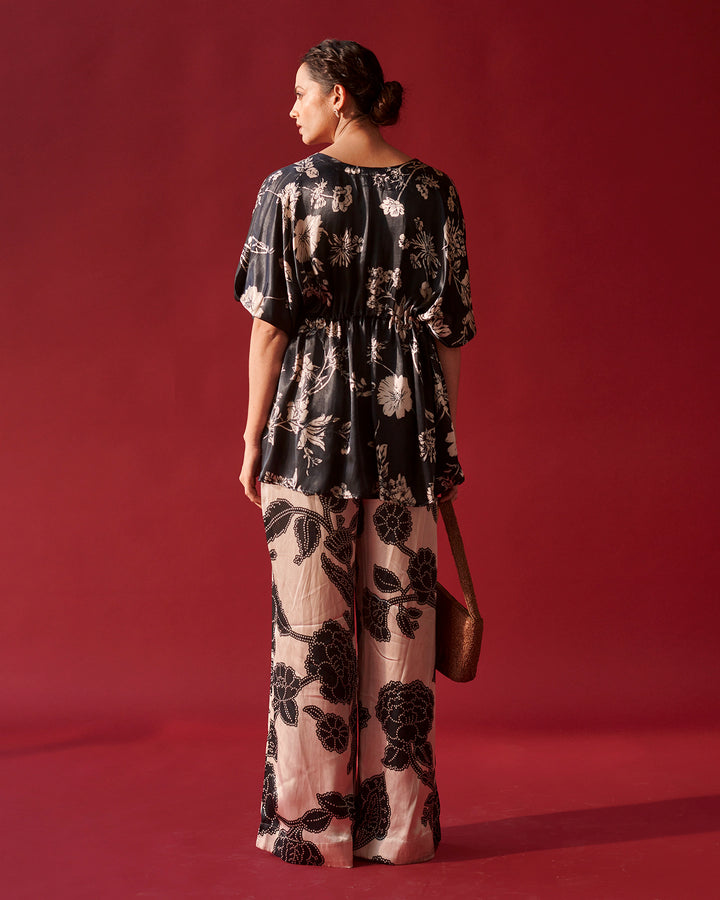 Black Abstract Floral Co-Ord Set