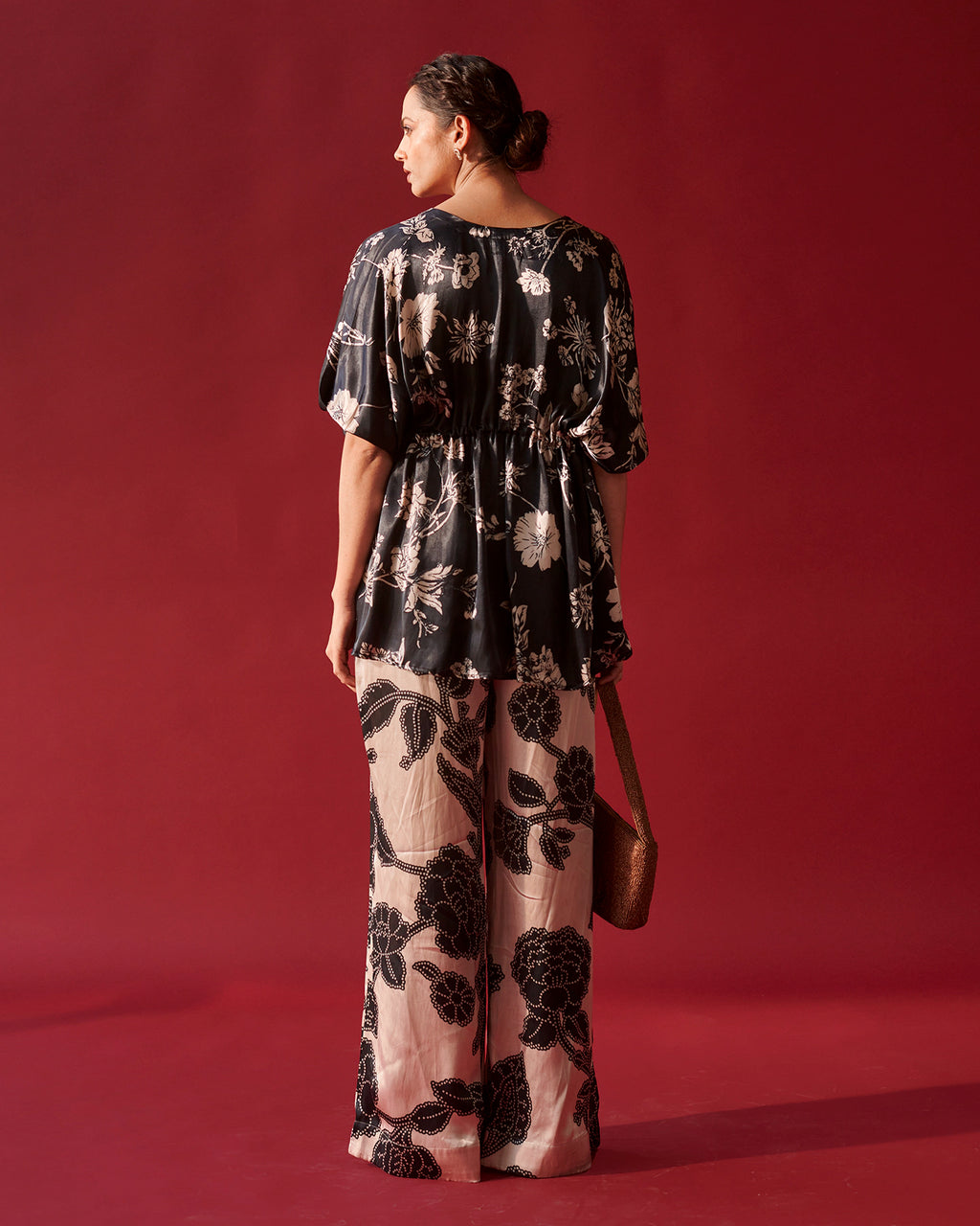 Black Abstract Floral co-ord set