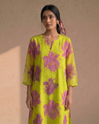 Yellow Bloom Floral Kurta Set