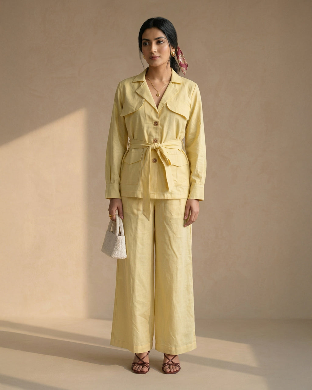 Yellow Suit Linen Co-ord Set