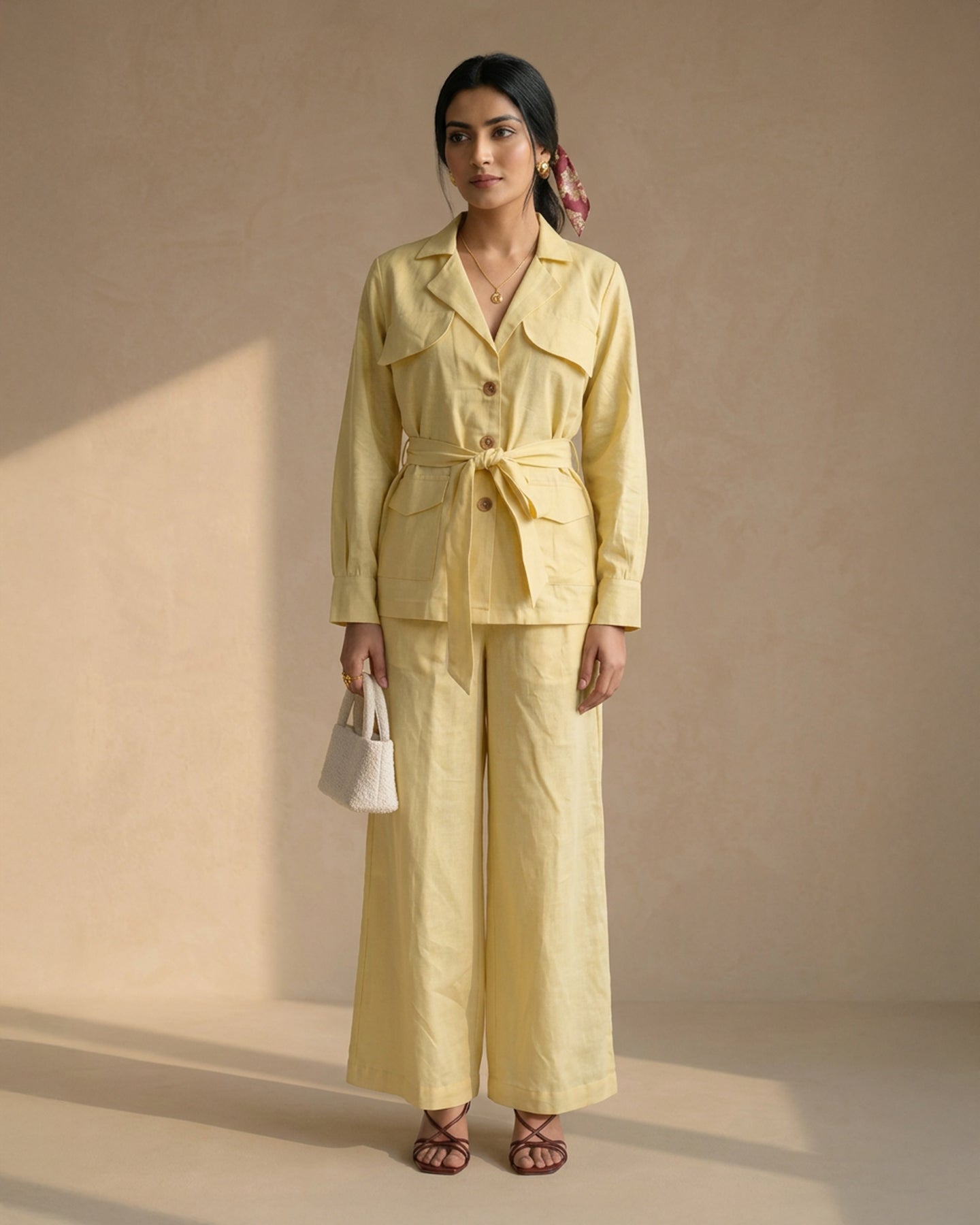 Yellow Suit Linen Co-ord Set