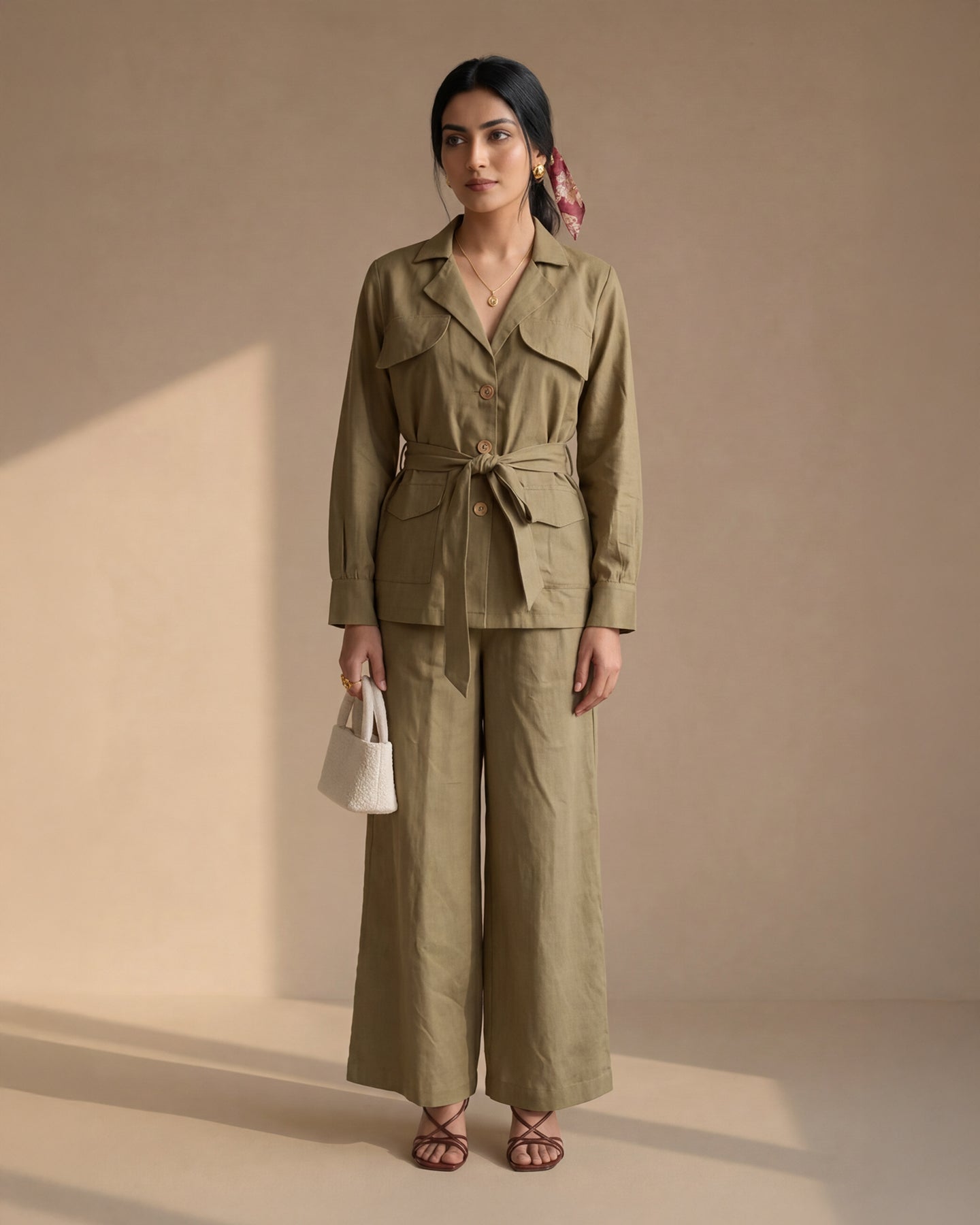 Green Suit Linen Co-ord Set