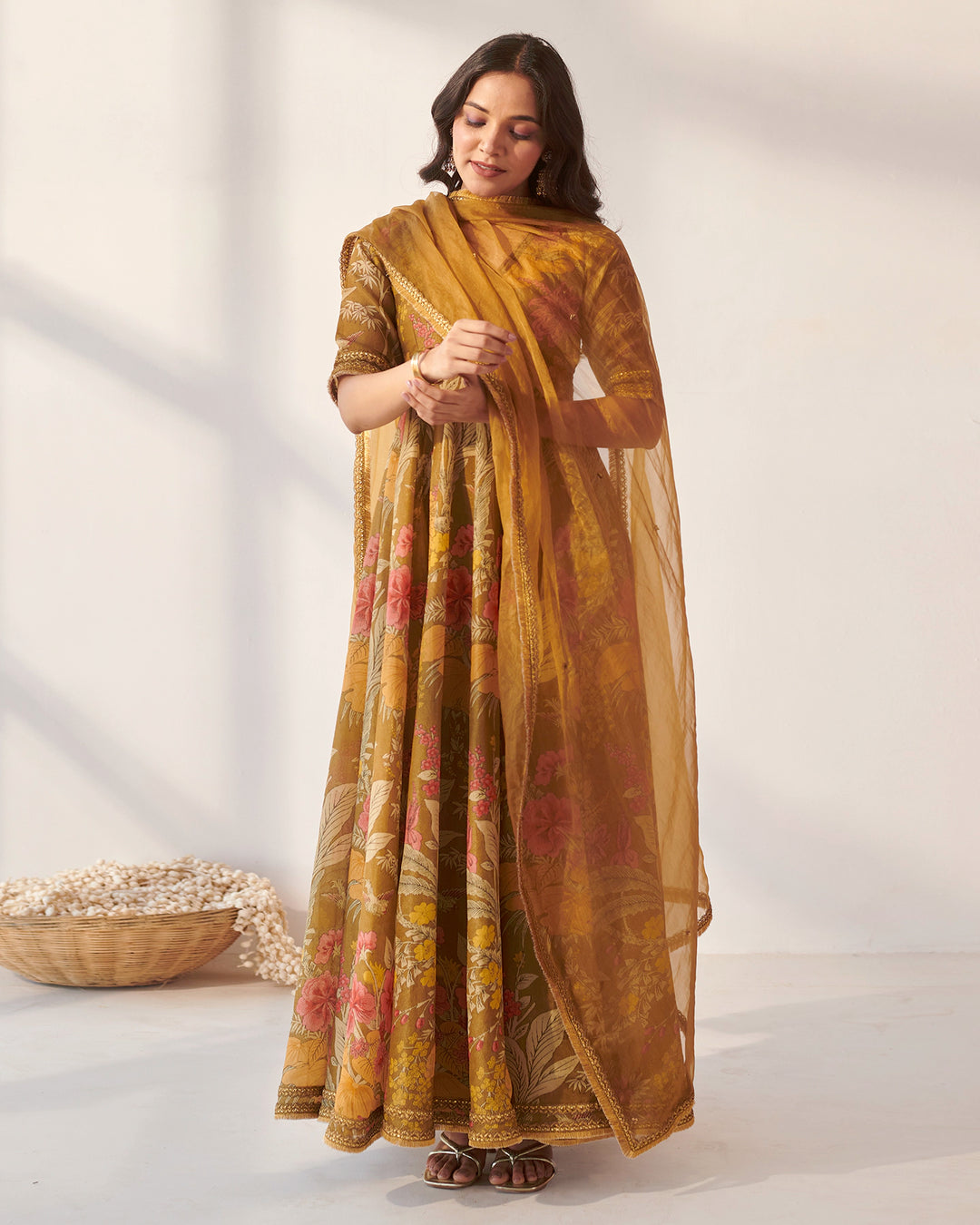 Mustard Foliage Suit Set