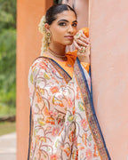 Orange & Green Kalamkari Suit Set