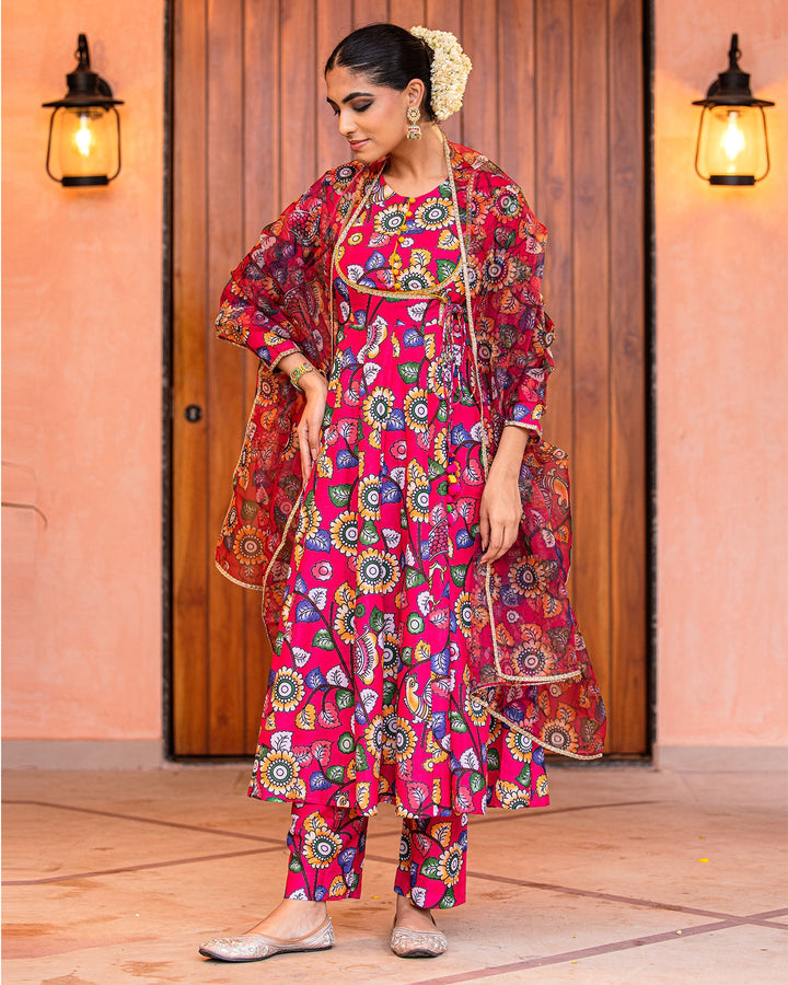 Sunflower Kalamkari Suit
