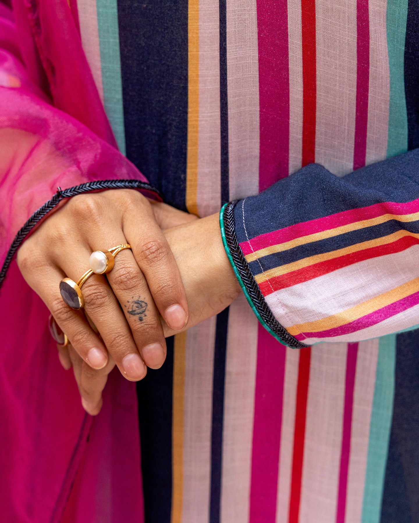 Multicolour Striped Suit Set