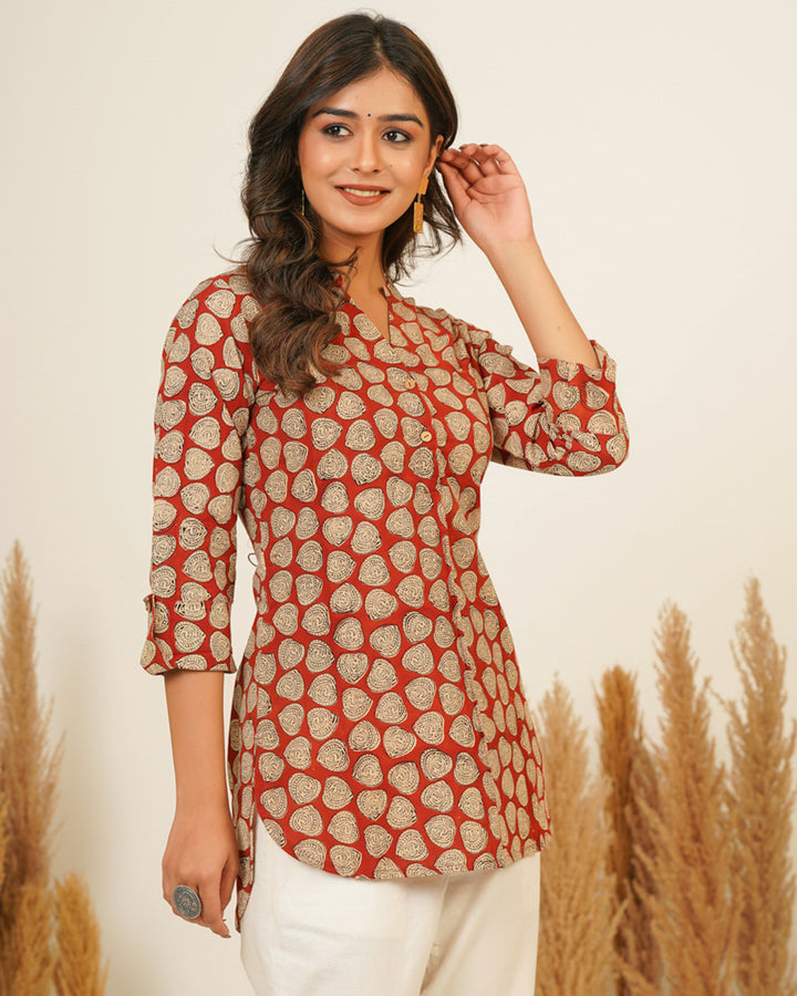 Red B.P. Short Kurti