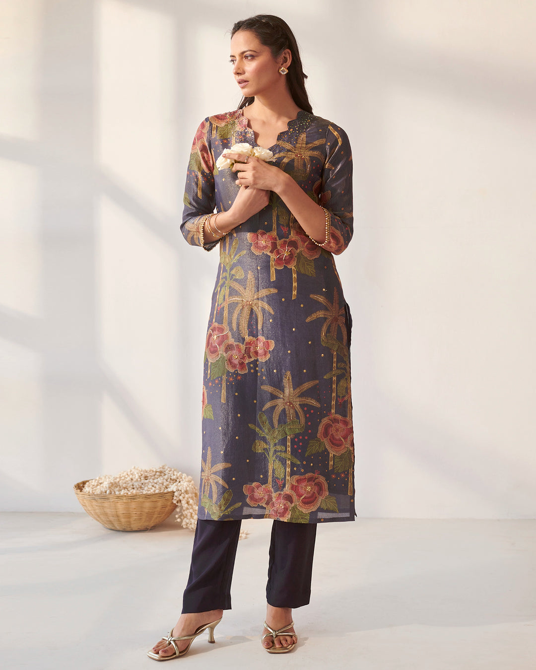 Blue Enchanting Bloom Kurta Set