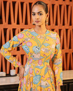 Yellow Floral Muslin Suit Set