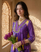 Purple Blossom Kurta Set
