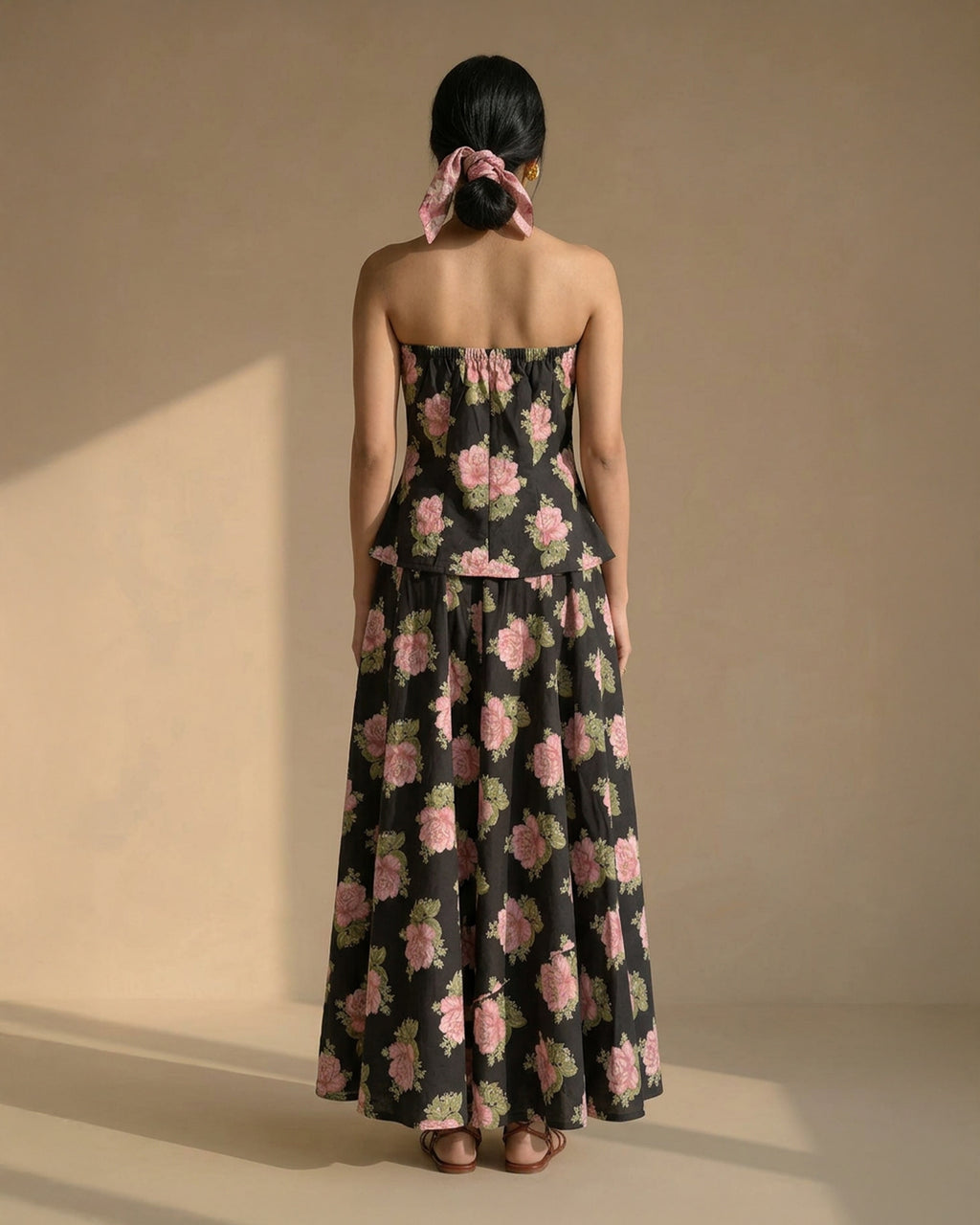 Black Floral Tube Co-ords