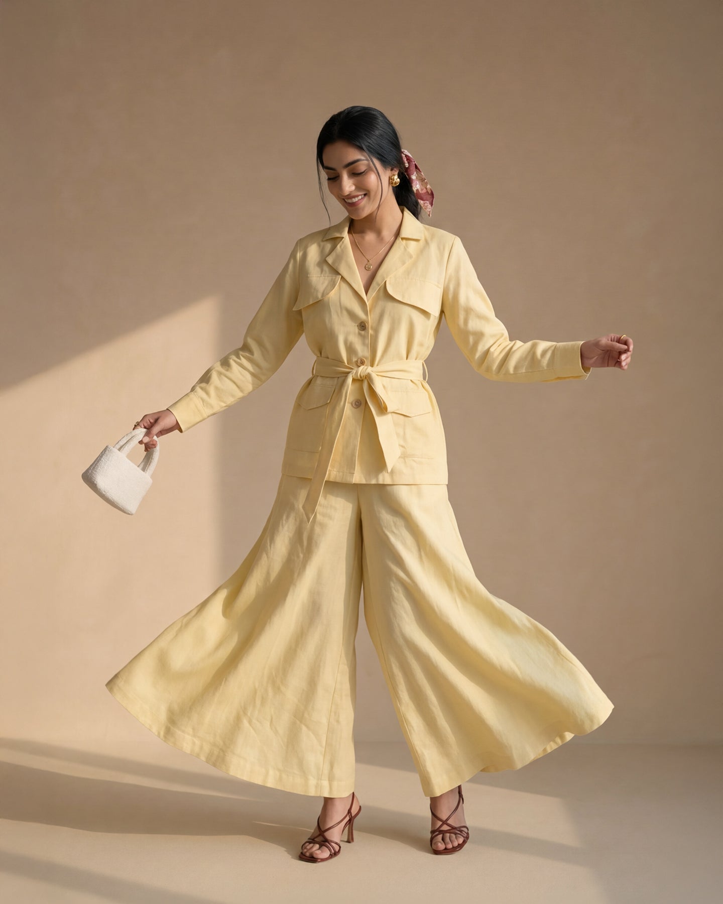 Yellow Suit Linen Co-ord Set