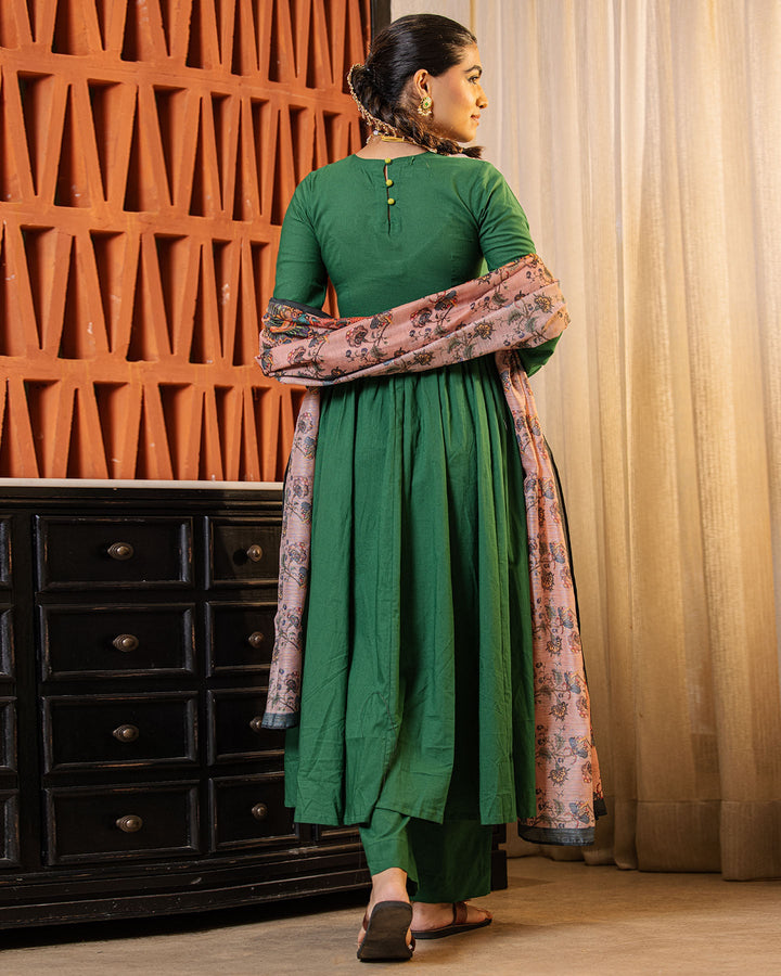 Emerald Green Kalamkari Suit Set