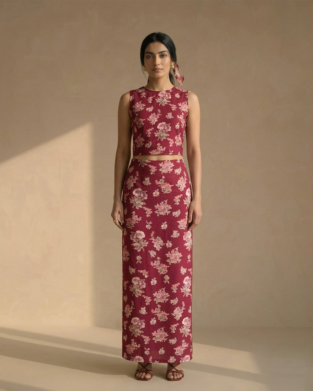 Red Floral Co-ord Set