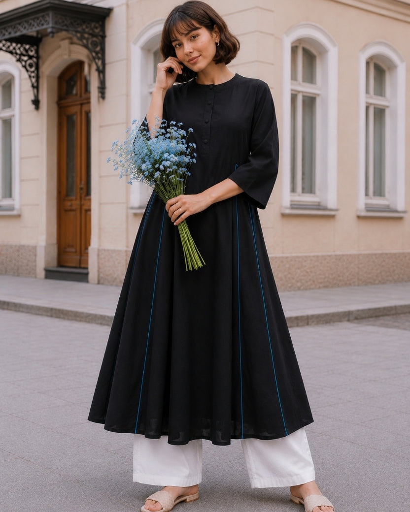 BLACK KURTA ONLY & DUPATTA