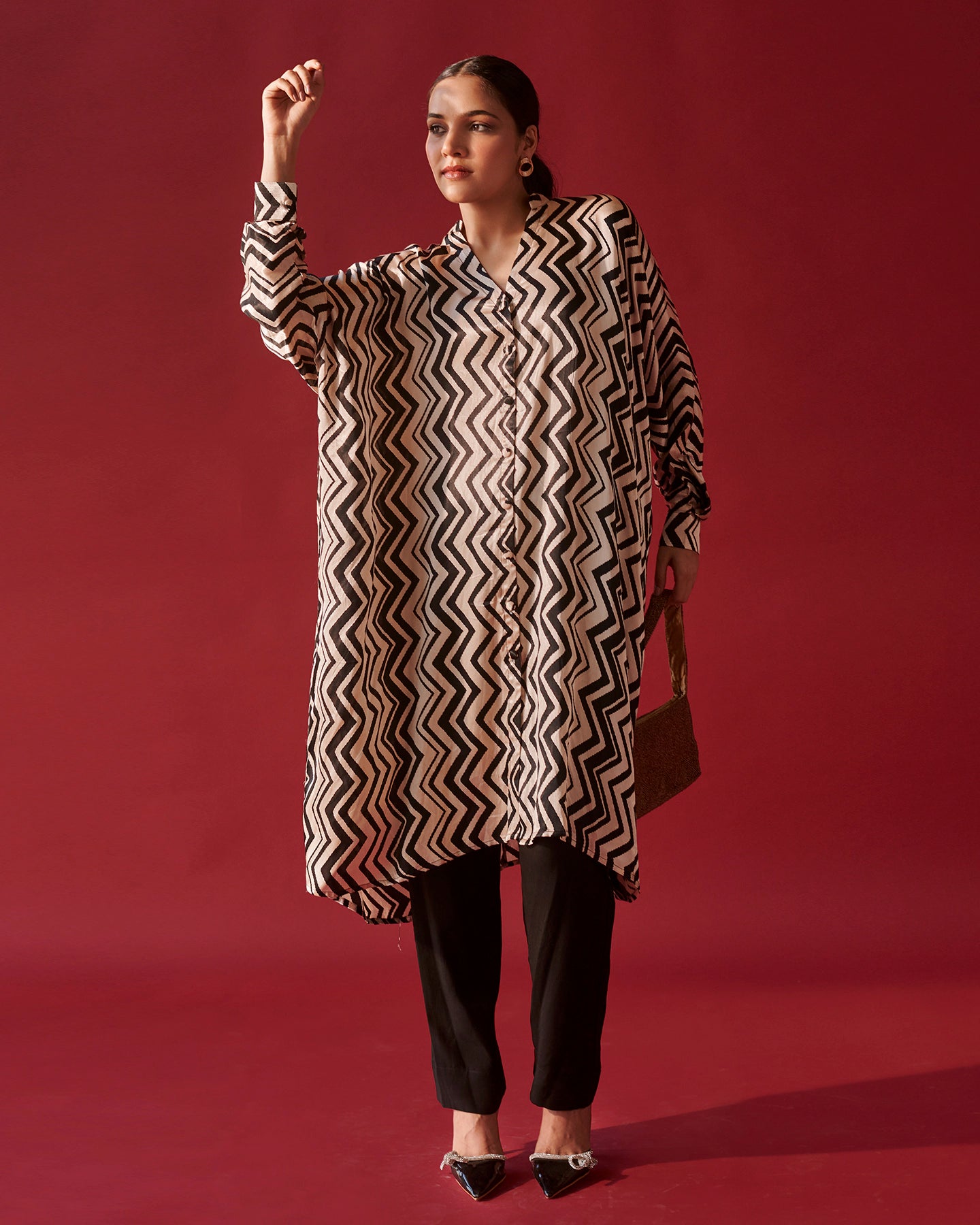 Ebony Chevron Tale Kaftan Set